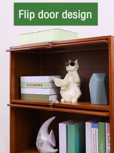 Bamboo Kitchen Cabinet 3/4/5 Layers Bookshelf Display Cabinet Glass Cabinet Shelf Organizer