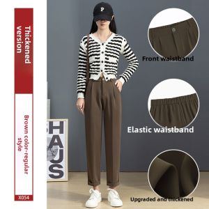 YAYANGREN | High Waist Straight Leg Trousers Nine Points