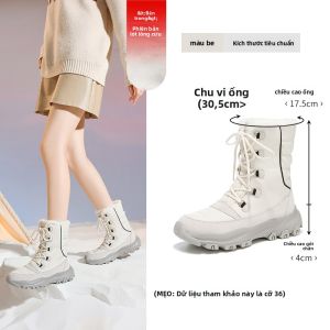 Agsdon | Bốt Nữ Đế Cao Giữ Nhiệt Chống Thấm Nước Chống Trượt Đi Tuyết