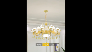 Luxurious golden living room lamp Nordic golden ceiling lamp decorative bedroom chandelier luxurious home decorations round LED crystal lamp cozy living room and bedroom villa lamp