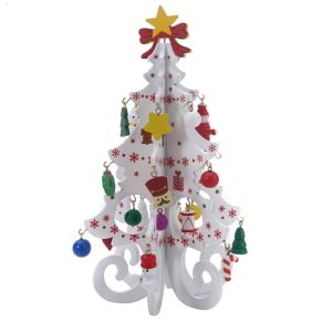 Christmas Tree Childrens Handmade DIY Stereo Wooden Christmas Tree Scene Layout Christmas Decorations Ornaments 17 19cm Height