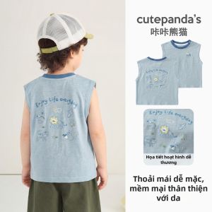 CUTEPANDAS | Áo Dạ Cotton Thoáng Khí Hình Cartoon Cho Bé