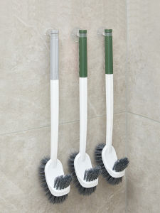 Suction Cup Toilet Brush Long Handle Soft Fur Household Bathroom Cleaning Squatting Pit No Dead Corners Multi-Color