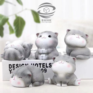 Set - Lẻ mô hình tượng 5 mèo con biểu cảm đáng yêu DECOR trang trí bàn làm việc - xe Oto quà tặng lưu niệm