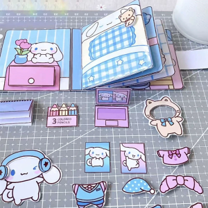 Quiet Book Kawali Cartoon Anime Sticker Games: Funny For Kid DIY Gift Decompress Toy