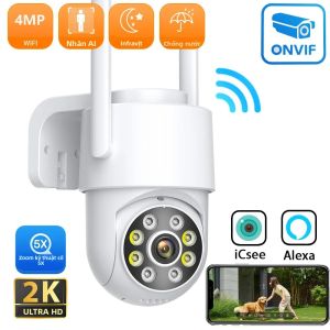Camera Giám Sát Ngoài Trời PANEPO 4MP 2K ICsee Wifi Với Tính Năng Phát Hiện Con Người Tầm Nhìn Ban Đêm Và Âm Thanh Hai Chiều Bảo Vệ An Ninh Gia Đình