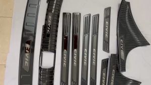 Chống Trầy Cốp Ốp Bậc Chân Carbon Xe Honda Civic 2022-26 Mẫu Vân Carbon Cao Cấp