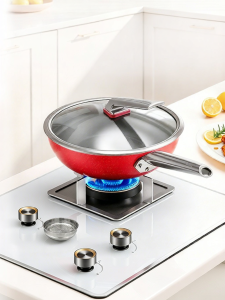 Swiss Military | Titanium Color Enamel Non-Stick Flat Frying Pan For All Stoves