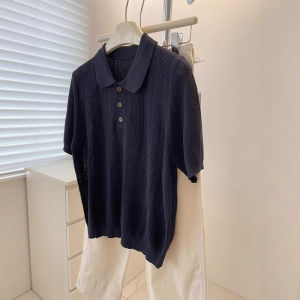 CHOEFULYN | Retro Style Polo Collar Loose Fit T-shirt