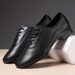 Fashion Mens Latin Ballroom Modern Tango Jazz Genuine Leather Soft Rubber Sole Dancing Shoes