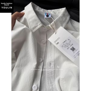 YOULIN | Light Blue Casual Long Sleeve Shirt for Spring Loose Fit