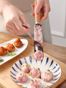 Home Use 304 Stainless Steel Meat Ball Maker Fish Ball Spoon Shrimp Paste Squeezer Kitchen Tool New Model Geometric Shape