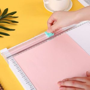 2 In 1 Multi-Function Paper Cutter Precision Paper Trimmer Cutting Length Handmade DIY Paper Cutting Tool 12 Inch (White)