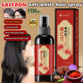Saffron Hair Blackening Spray Black Ganoderma Lucidum Polygonum Multiflorum Original Herbal Extracts Hair Serum Promotes Hair Growth Covers Gray Hair Hair Conditioner Scalp Care Oil Control Anti-Hair Loss Portable Leave-in Spray Saffron Essence Spray. 