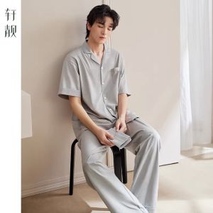 Men Cotton Thin Summer Sleepwear Set