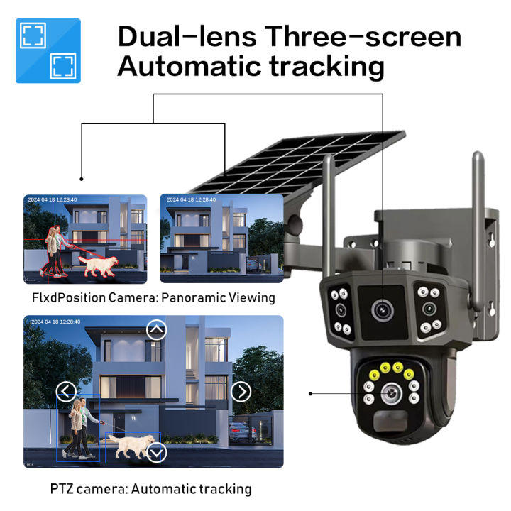 LLSEE V380 Pro Solar CCTV WiFi Monitoring Camera Wireless WiFi Camera ...