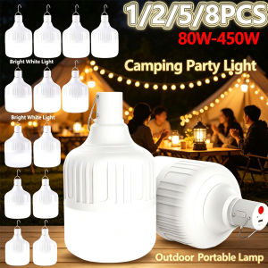 Super Bright LED Camping Lantern USB Rechargeable Portable with Hook Emergency LED Bulb Tent Camping Night Market Stall Lighting