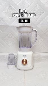 Mito Blender BL111 Power Blend 5 Pilihan Kecepatan Kapasitas Gelas Besar Plastik 1.8L & Dry Mill 0.2L Daya Rendah Mltifungsi