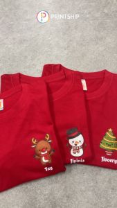 [Adult/Kid] Merry Christmas Xmas Cute Santa Deer Gingerbread Snowman Elf Tree T-shirt Family Couple Party Celebration Gift | Custom Text/Name