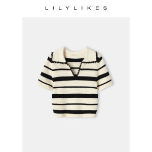 เสื้อโปโลคอตตอน Relsel Lenzing 32 เส้นด้าย ลายดอกไม้ แขนสั้น ทรงหลวม ฤดูร้อน 2024 สำหรับผู้หญิงวัย 18-25 ปี