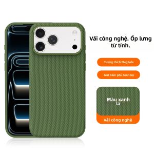 Ốp Điện Thoại Vải Dệt Công Nghệ Cao Cho iPhone 17/16/15/14/13/12/11 Pro Max MagSafe - Mặt Lưng Mềm Mại Chống Sốc Mờ Chống Xước