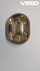 Brass Vastu Tortoise with Decorative Tray for Wealth & Good Fortune | Traditional Pooja Home & Office Decor Gift (Pack of 1 | Size 3x2 Inch)