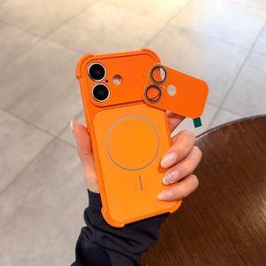 CHUANGYIWEI | Orange Four-Angle Airbag Drop-Resistant Slim Magnetic Phone Case