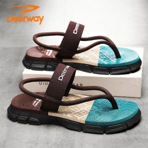 Deerway Mens Summer Trendy Sandals Anti-Slip Sports Beach Flip Flops Comfortable EVA Rubber Thick Bottom Wear Resistant