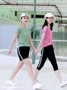 Annie-Sport Sport T Shirt Women Korean Style Plus Size Quick-drying Ice Silk Short-sleeved Sport Shirt for Women Stretch Loose Sport Wear for Women Summer Running Round Neck Gym Clothes Women