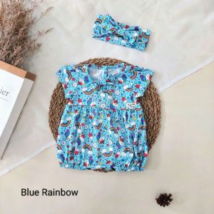"NCC" Usia 2-18 bulan Jumper Baby Perempuan BERLY Free Headband By Mybee Romper Baju Kodok Bayi Cewek