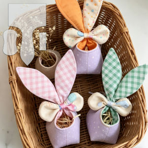YOMDID 3pcs Large Rabbit-Ear Bow Storage Pouch Sewing Templates DIY Transparent PET Templates with Pre-Cut Irregular Shapes