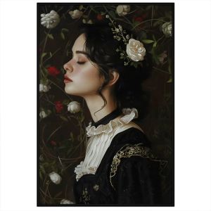 Tranh treo tường tranh dán tường chân dung cô gái đẹp cổ điển Châu Âu chất liệu sơn dầu in canvas. CGI - 397