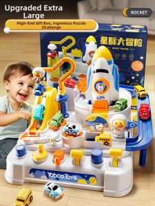 BEI JESS | Educational Sliding Train Track Car Rocket Adventure Toy