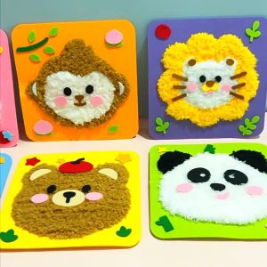 Cartoon handmade toys for kids DIY painting embroidery set early childhood education toys gift