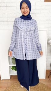 Setelan Kulot Anak Perempuan Cutetrik Terbaru 2025 - Tunik Berkerah & Celana Kulot dengan Motif Polos