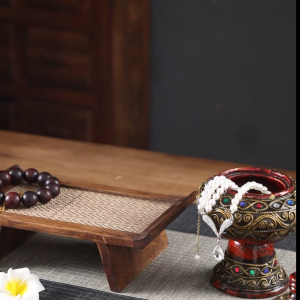 กล่องเครื่องประดับไม้แกะสลักกล่องเก็บสินค้าไทยลักษณะเจดีย์ประดับไม้เนื้อแข็งวินเทจตกแต่งตู้เก็บไวน์กล่องเก็บสี