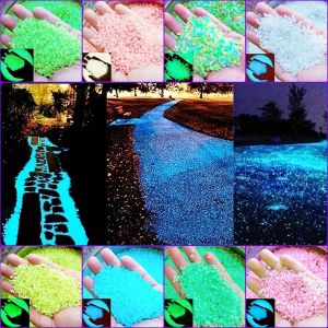 1000Pcs 3-5mm Glowing Sanded in Dark Pebbles Home Yard Outdoor Path Lawn Decoration Fish Tank Aquarium Decoration