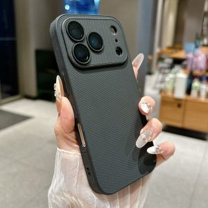 High Quality TechWoven Fabric Anti-Slip Phone Case For iPhone 17 16 15 14 Plus 13 Pro Max Large Window Camera Protective Cover
