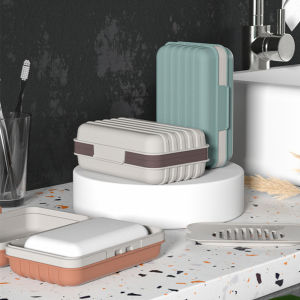 Portable Simple Thickened Travel Soap Dish Home Bathroom Creative Multifunctional Plastic Leak-Proof Soap Storage Box Organizer Holder with Lid