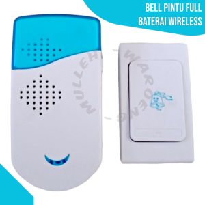 Bel Pintu Tanpa Kabel Wireless Door Bell Full Baterai Biru Putih