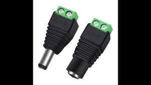 12V Male+Female 2.1x5.5MM DC Power Jack Plug Adapter Barrel Connector for CCTV Security Camera Led Strip