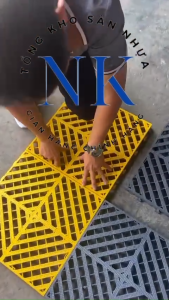 Tấm Lót Sàn Nhựa Thoát Nước Nhà Tắm Sân Vườn Gara Tiệm Sửa Xe Cỡ Lớn 400x400mm Bền Chắc Dễ Lắp Đặt Giao Hỏa Tốc