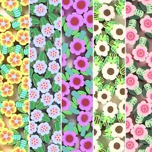 10mm Two Types of Flower Soft Ceramic Beads Mixed Together Can Be Used as a Small Bracelet Gift for DIY Jewelry Making
