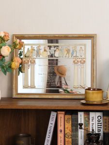 Retro French Piano Sheet Music Mirror Art Decorative Painting for Living Room Bedroom Piano Room Decorative Accessories