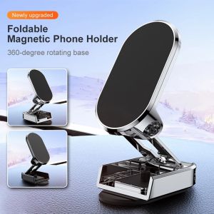 360 Rotate Metal Magnetic Car Phone Holder Foldable Universal Mobile Phone Stand Air Vent Magnet Mount GPS Support for iPhone 14