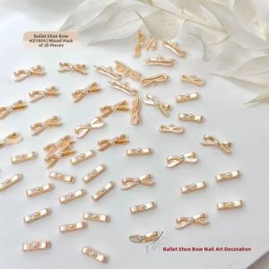 2023 New Metal Alloy Ballet Shoes Butterfly Knot Sash Girl Pink Nail Art Accessories Beauty Tools from Taiwan Any Skin Type