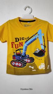 Baju Kaos Distro Anak Laki-laki Keren Import (42 Kuning Ekskavator) Size M (3-4 Thn) - Hypelane Kids - HT2