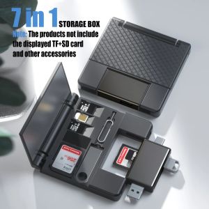 Box Storage 7 in 1 Card Reader Sim Card + OTG Micro Type C USB C Lightning / Tempat Kotak
