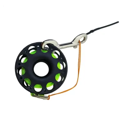 30M Scuba Diving Spool Finger Reel with Stainless Steel Double Ended Hook SMB Tech Snorkeling Equipment Cave Wreck Guide Line