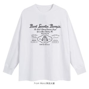 Áo Thun Cotton Dài Tay Rộng Rãi in Chữ Thời Trang Đường Phố Cặp Đôi Mars from Mùa Thu Thường Ngày Thoáng Khí